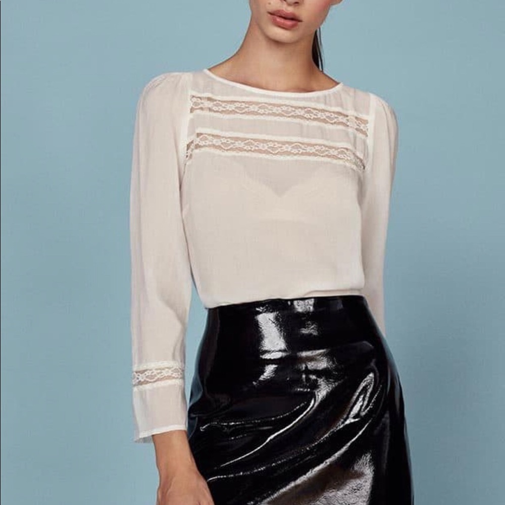 Reformation NWT Emelia Long Sleeve Blouse